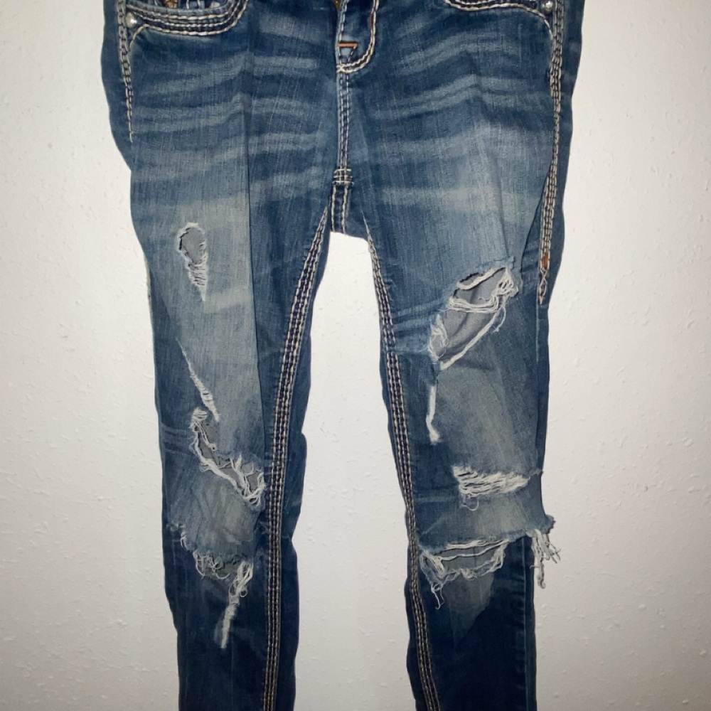 Rock Revival Ripped Blue Skinny Jeans